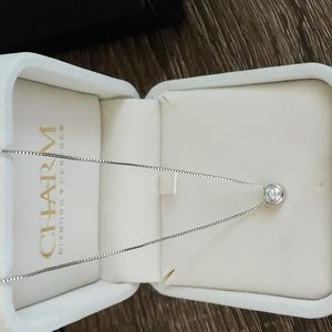 Beautiful bezel set diamond necklace